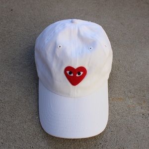 White Baseball Cap w/ Comme Des Garçons patch