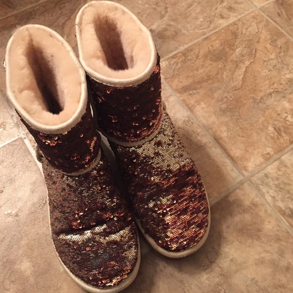 Brown/Silver Sparkly UGGs