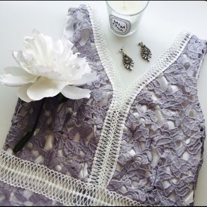 Lilac lace overlay dress