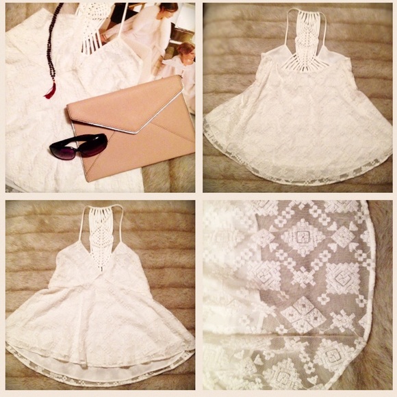 New!  🌺 Rebecca Minkoff Falcon Hi-Low Lace Top - Picture 3 of 4