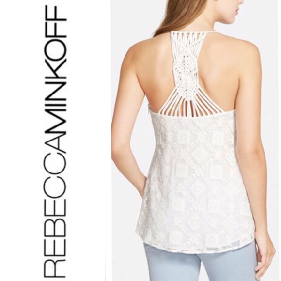 New!  🌺 Rebecca Minkoff Falcon Hi-Low Lace Top - Picture 2 of 4