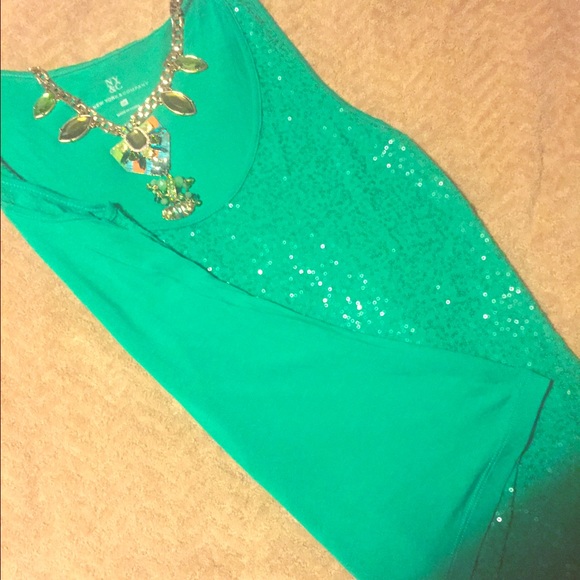 Beautiful Green Sequin Tank Top