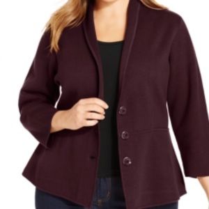 Alfani Plus Size Shawl-Collar Sweater Jacket