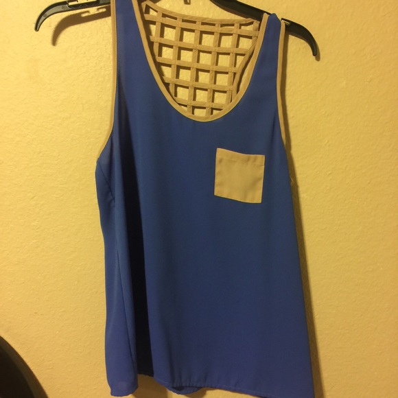 Blue and tan summer shirt