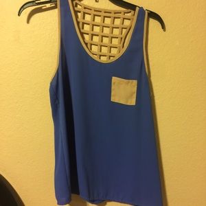 Blue and tan summer shirt