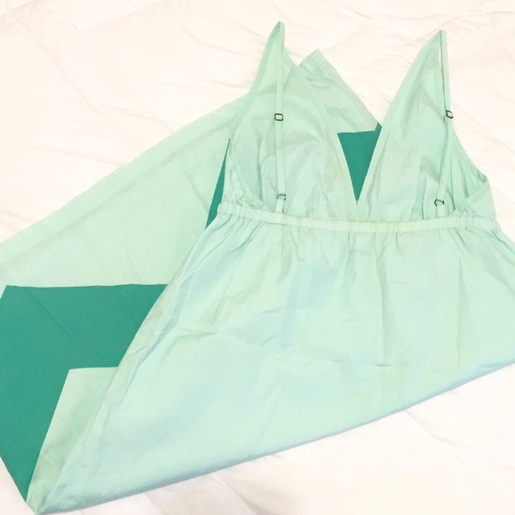 Mint Green Chevron Sun Dress - M - Picture 2 of 4