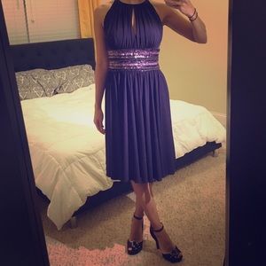 Grecian style grape cocktail dress