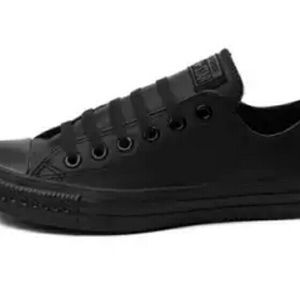All black patent leather converse