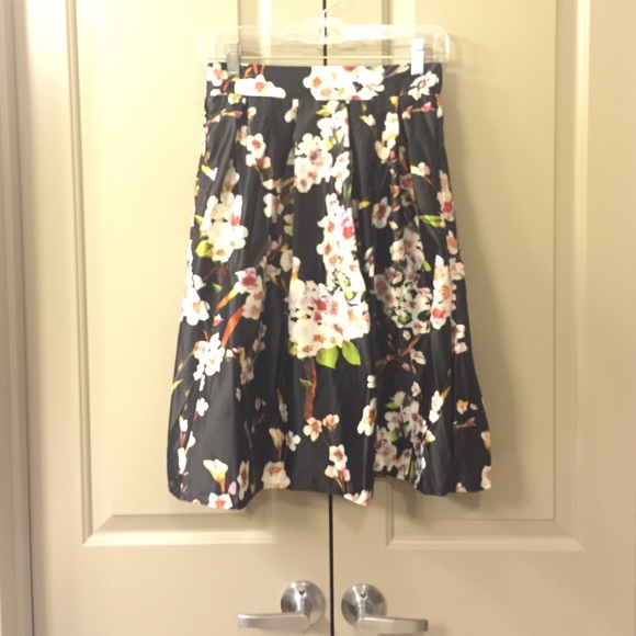 CHOIES Black Floral Skater Skirt