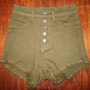 Olive Green High waist shorts