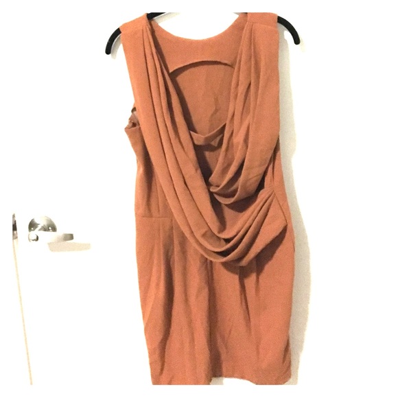 Tan Asos dress with a Grecian back!