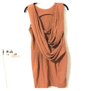 Tan Asos dress with a Grecian back!