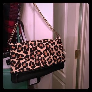 Express Leopard Convertible Clutch & Shoulder Bag