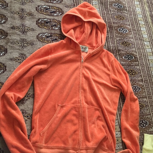 Juicy couture orange terry zip hoodie
