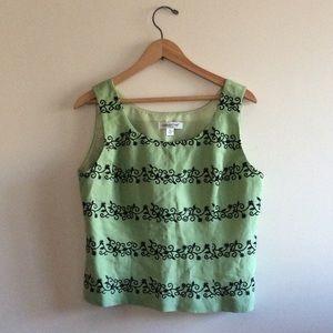 Lined Embroidered LINEN Rayon Crop Top, Like New