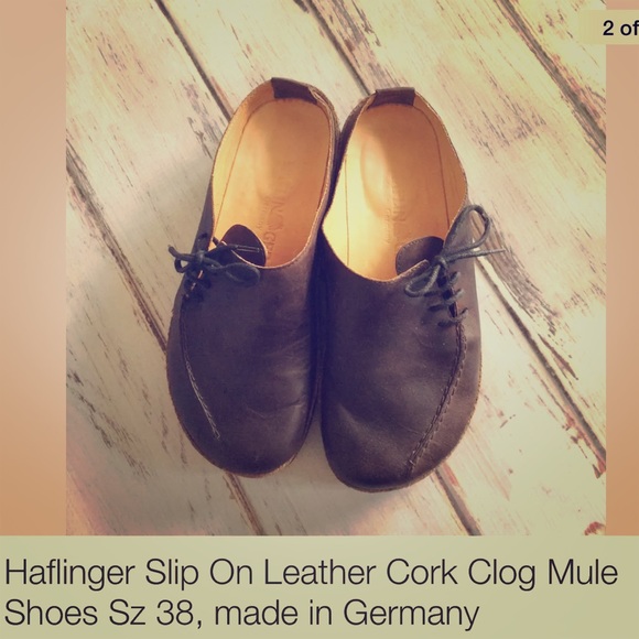 🎉Haflinger Leather Slip on shoes/mule/clog EUC 8