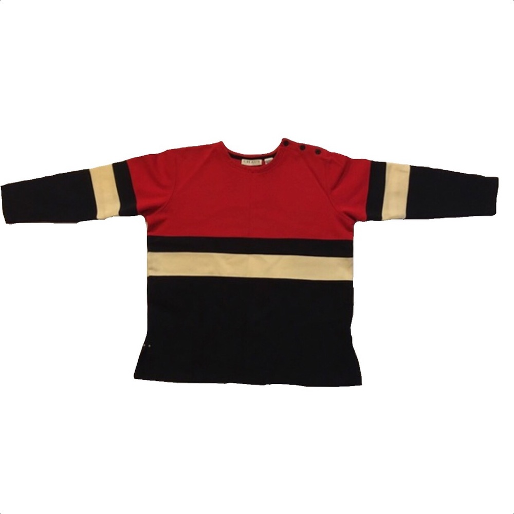 Chaus Sport Top Size L Red, White & Cream Vintage