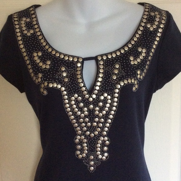 PRICE DROP Embellished navy shift dress - Picture 3 of 3