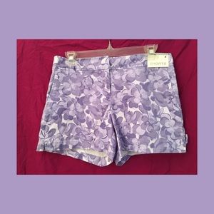 Lavender floral print shorts