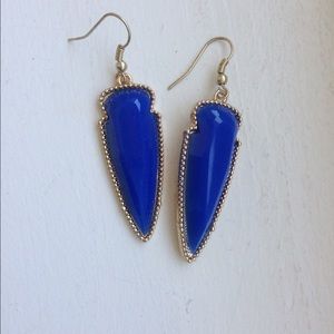 Kendra Scott imitation Arrow earrings, cobalt blue