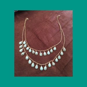 Double strand gold necklace