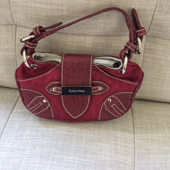 Red/maroon Calvin Klein mini bag