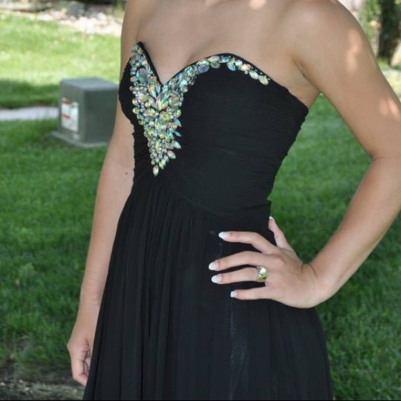 Black long prom dress