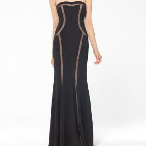Cache black mesh illusion gown size 12