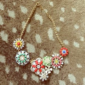 J.Crew Multicolor Flower Lattice Necklace