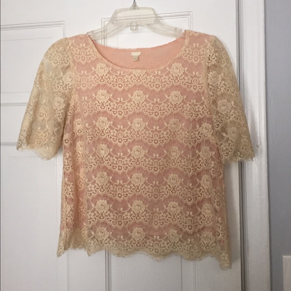 boutique blouse with lace overlay
