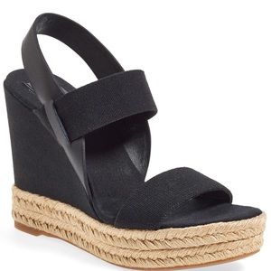 Brand new Tory Burch two-band sling back wedge