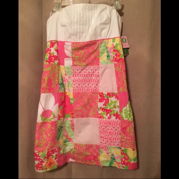 Lilly Pultizer NWT Strapless Patchwork Dress