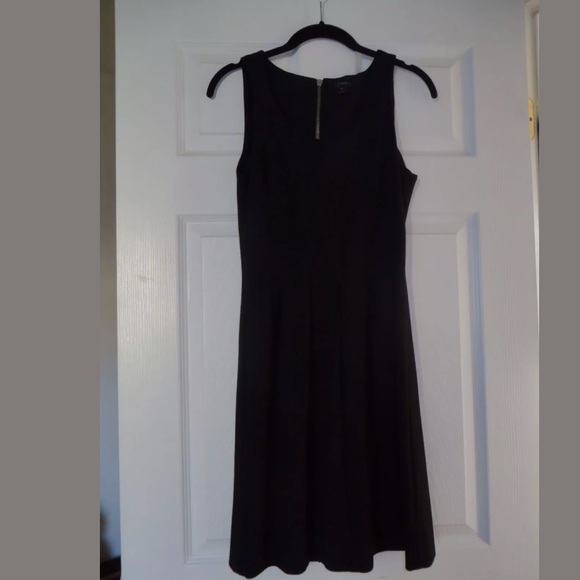 J Crew Petite Pleated Flare Dress a7522 Black
