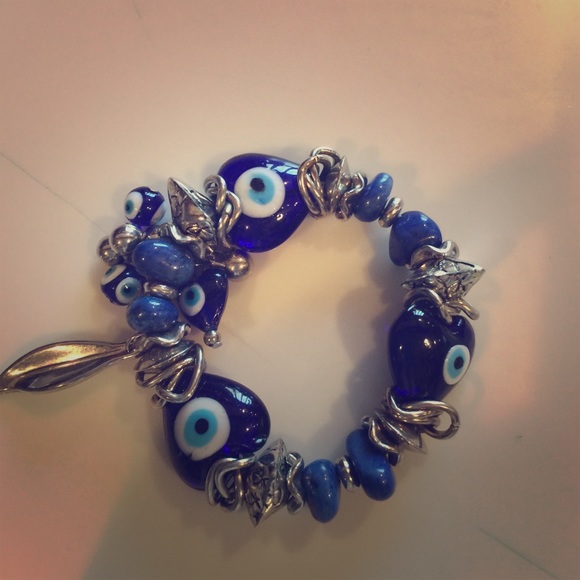 Blue Evil eye bracelet hand made