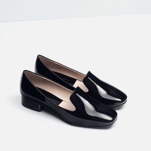 Zara Patent Finish Flat Shoes NWT