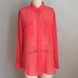 Old Navy polka dot button down blouse