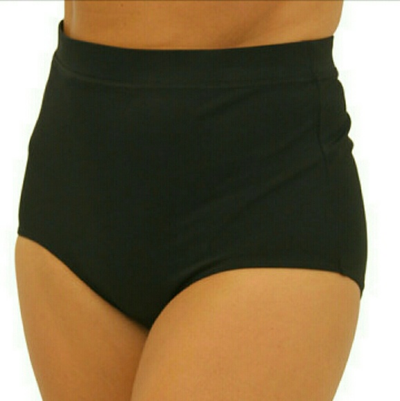 Black  high-waisted bikini bottoms