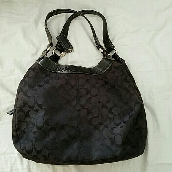 Black Canvas Coach Bag - Picture 2 of 4