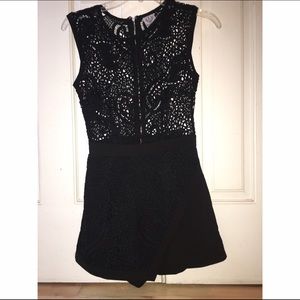 Sheer up top lace romper