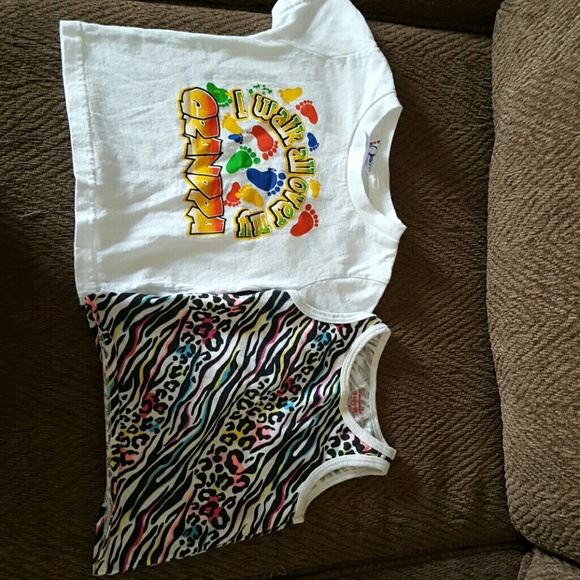 Other - Kids Cheetah/zebra printed tank and graphic tee Other - Kids Cheetah/zebra printed tank and graphic tee