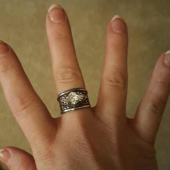 Silver costume ring.