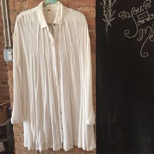 Free People White Shirt Dress
