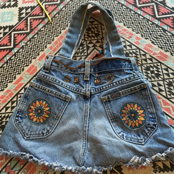 Jean purse with Aztec designs
