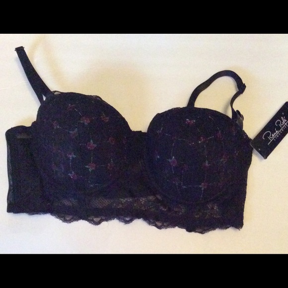 Rene Rofe  Other - Rene Rofe Lightly Lined Bra Black Floral 36B NWT