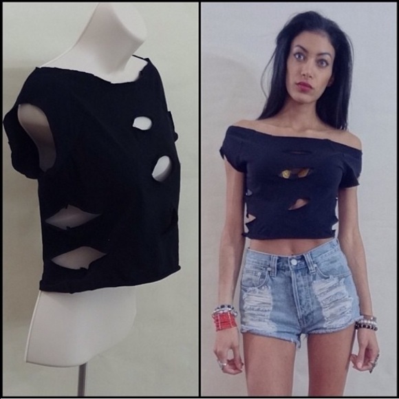 Tops - Wild cropped cut out tee