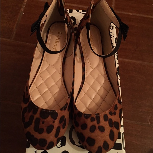 Bamboo Leopard flats with bow