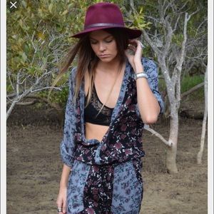 Free People Leia Floral Jumpsuit festival xs