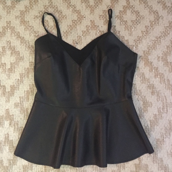 Black peplum tank top