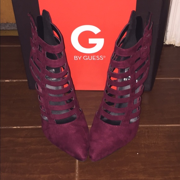 Guess brand wine caged heels