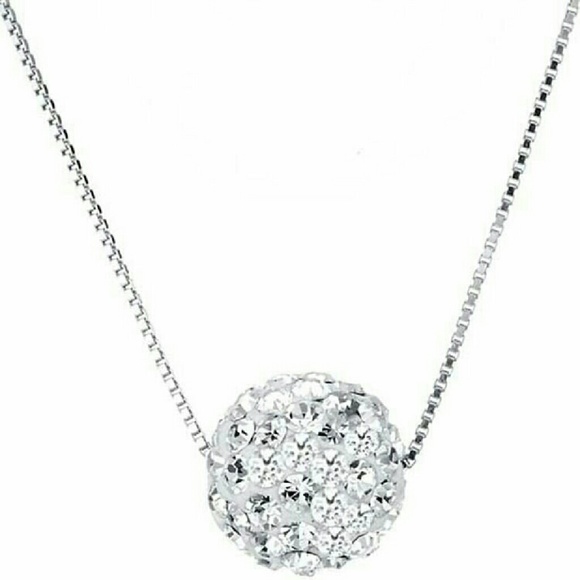 Boutique Jewelry - ⤵⤵Crystal Single Loop 925 Sterling Silver Necklace